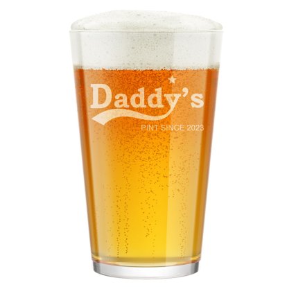 Personalised Daddy's Pint Glass