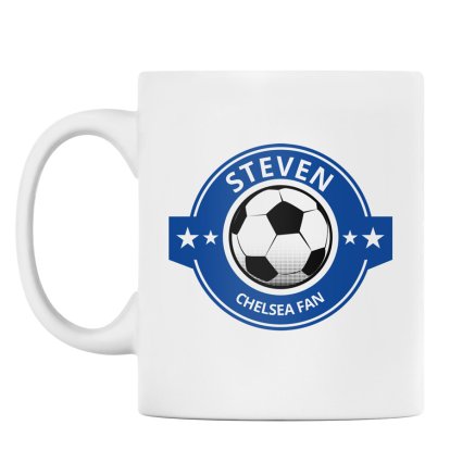 Personalised Dark Blue Football Fan - Mug
