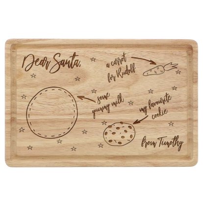 Personalised Dear Santa Rectangle Wooden Chopping Board