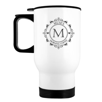 Personalised Decorative Initial Travel Mug 