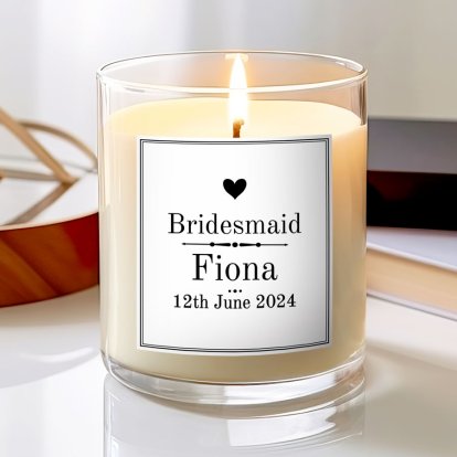 Personalised Decorative Wedding Scented Candle - Bridesmaid