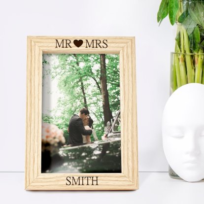 Personalised Deep Mount Photo Frame - Mr & Mrs 