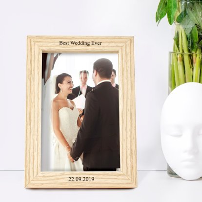 Personalised Deep Mount Photo Frame - Wedding Theme 