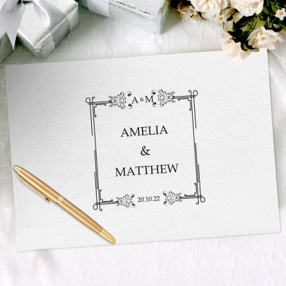 Personalised Deluxe Guest Book - Classic Wedding 
