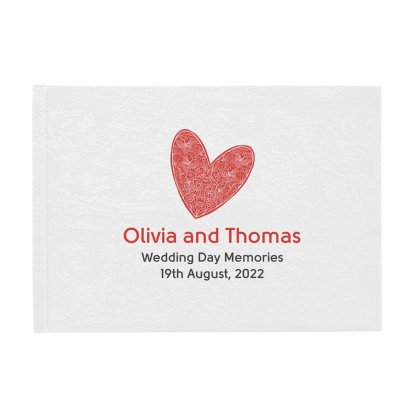 Personalised Deluxe Guest Book - Heart Design