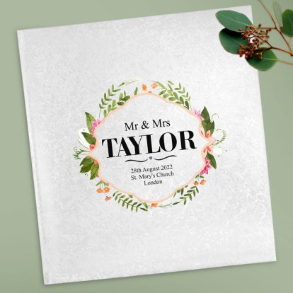 Personalised Deluxe Photo Album - Floral Wedding 