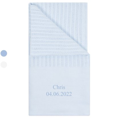 Personalised Deluxe Sky Blue Cotton Blanket
