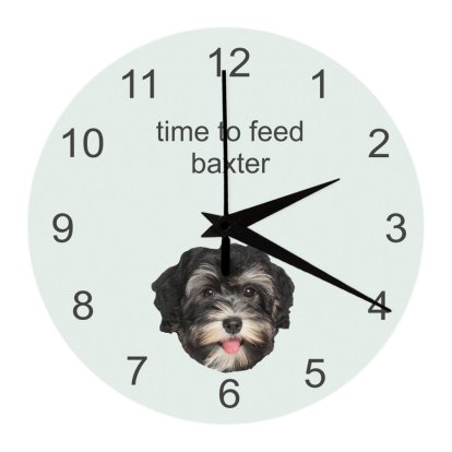 Personalised Dog Face & Message Clock