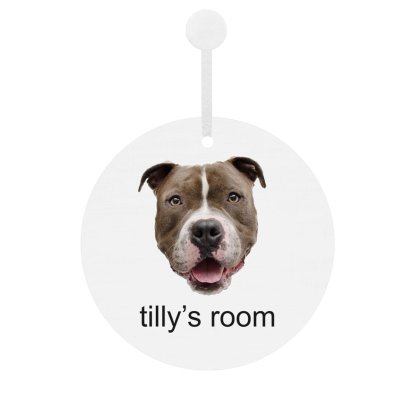 Personalised Dog Face & Message Hanging Decoration
