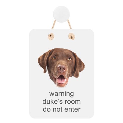 Personalised Dog Face & Message Hanging Sign