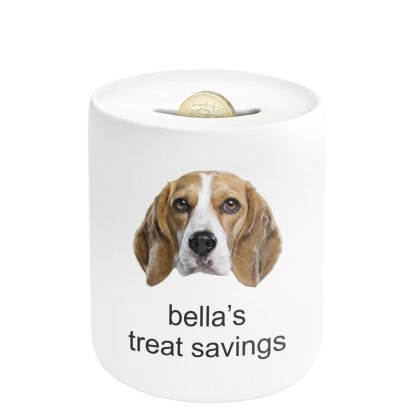 Personalised Dog Face & Message Money Box