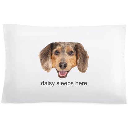 Personalised Dog Face & Message Pillowcase