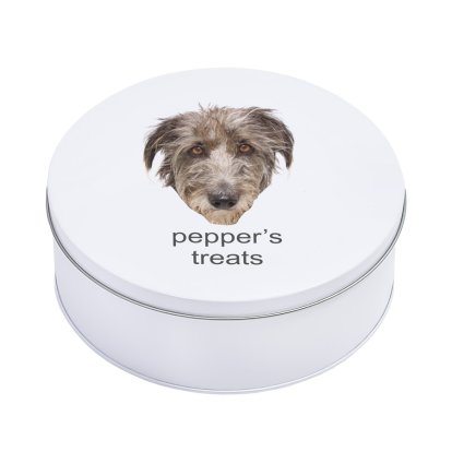 Personalised Dog Face & Message Treat Tin
