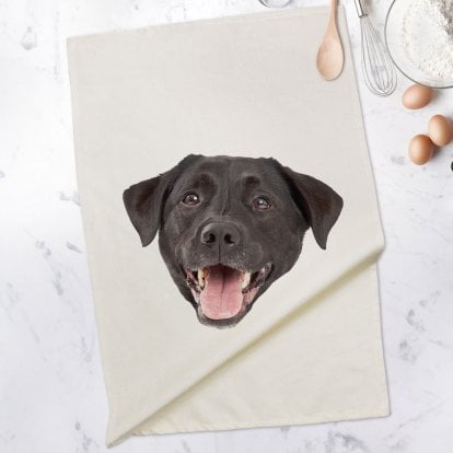 Personalised Dog Face Tea Towel 