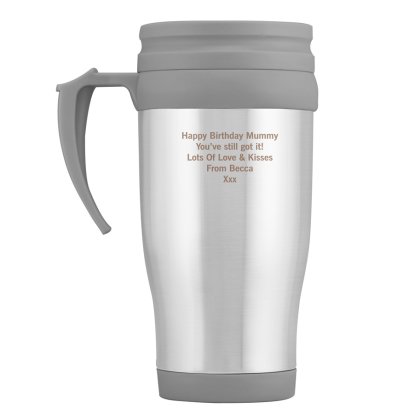 Personalised Double Walled Travel Mug - Message