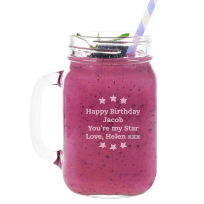 Personalised Drinking Jar - Stars Message