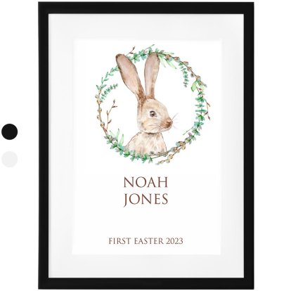 Personalised Easter Bunny Poster Black