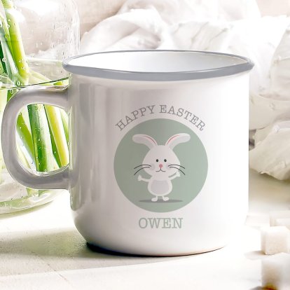 Personalised Easter Enamel Mug - Bunny Rabbit