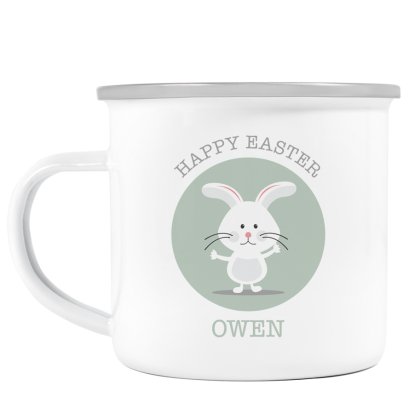 Personalised Easter Enamel Mug - Bunny Rabbit