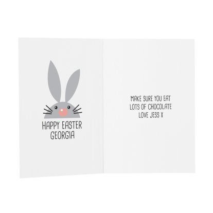Personalised Easter Message Card - Bunny Design