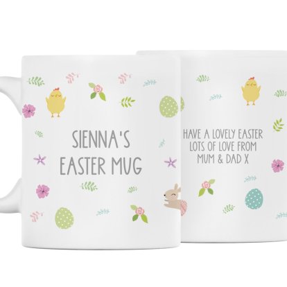 Personalised Easter Rabbit & Chick Mug