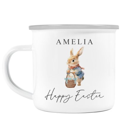 Personalised Easter Rabbit Enamel Mug