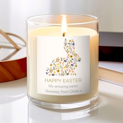 Personalised Easter Rabbit Scented Candle