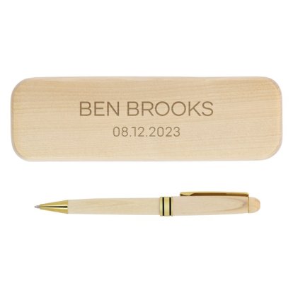 Personalised Eco Friendly Bamboo Wooden Pen Gift Set