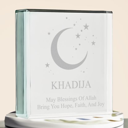 Personalised Eid / Ramadan Glass Keepsake