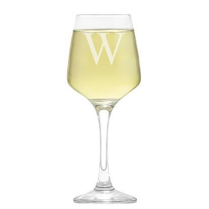 Personalised Elegance Wine Glass - Big Initial