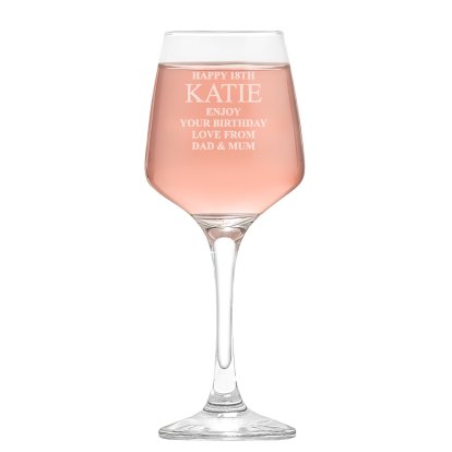 Personalised Elegance Wine Glass - Birthday