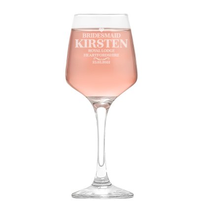 Personalised Elegance Wine Glass - Female Wedding Design