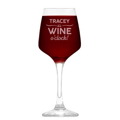 Personalised Elegance Wine Glass - Wine O'clock