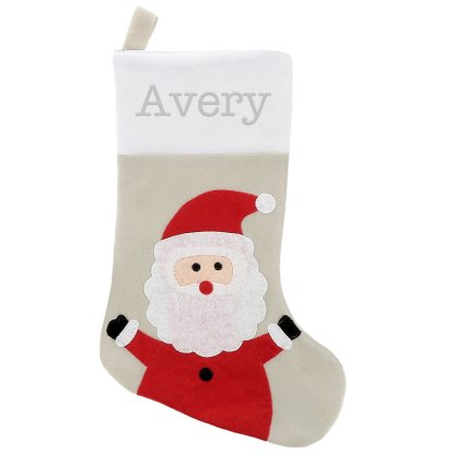 Personalised Embroidered Christmas Stocking - Santa