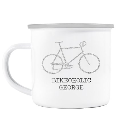 Personalised Enamel Mug - Bikeoholic