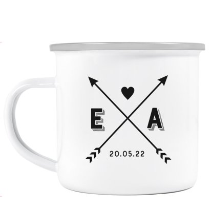 Personalised Enamel Mug - Couple Arrows