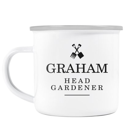Personalised Enamel Mug - Head Gardener 