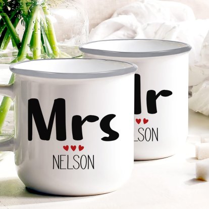 Personalised Enamel Mug Set - Couples photo 2