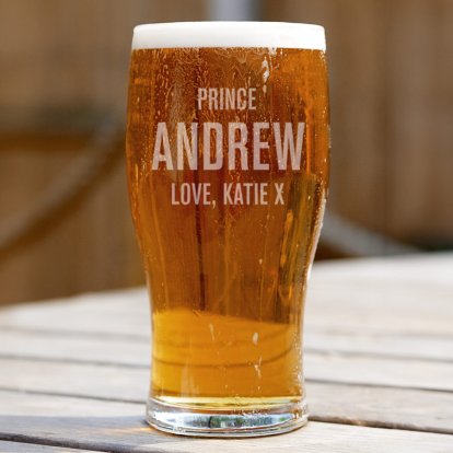 Personalised Engraved Beer Pint Glass