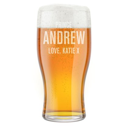 Personalised Engraved Beer Pint Glass