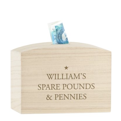 Personalised Engraved Money Box - Any Message
