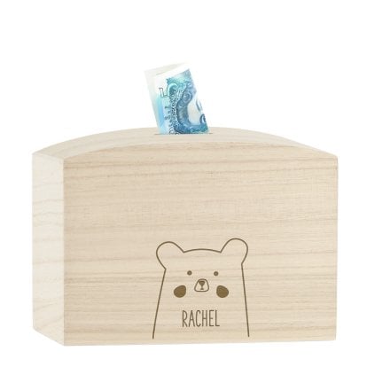 Personalised Engraved Money Box - Bear