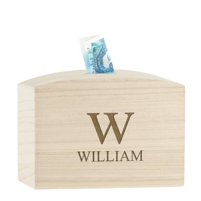 Personalised Engraved Money Box - Name & Initials