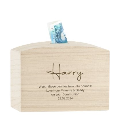 Personalised Engraved Money Box - Name & Message