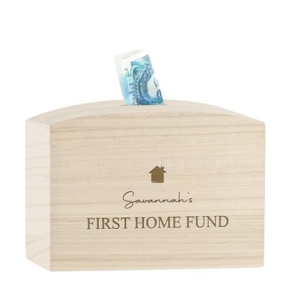 Personalised Engraved Money Box - New Home