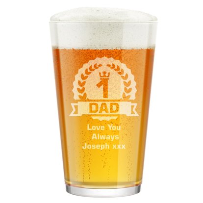Personalised Engraved Pint Glass - Age Crown