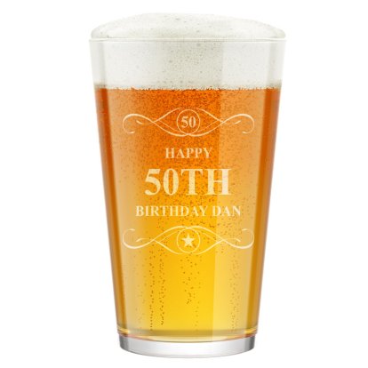Personalised Engraved Pint Glass - Birthday Age