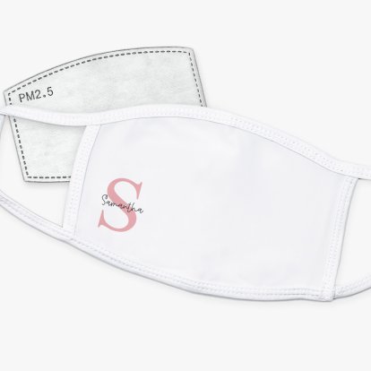 Personalised Face Mask For Her - Name & Initial