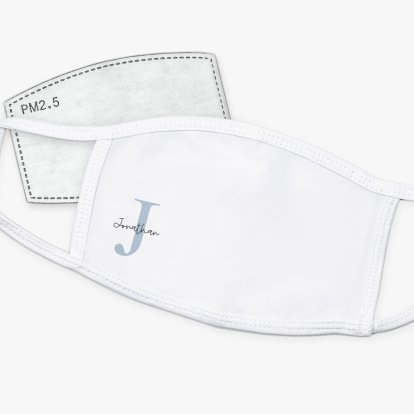Personalised Face Mask For Him - Name & Initial