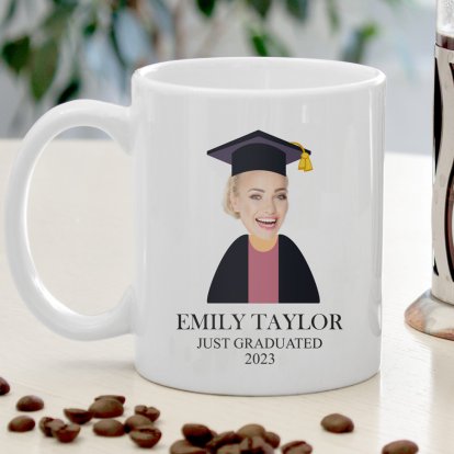 Personalised Face Upload Graduation Mug For Her 
